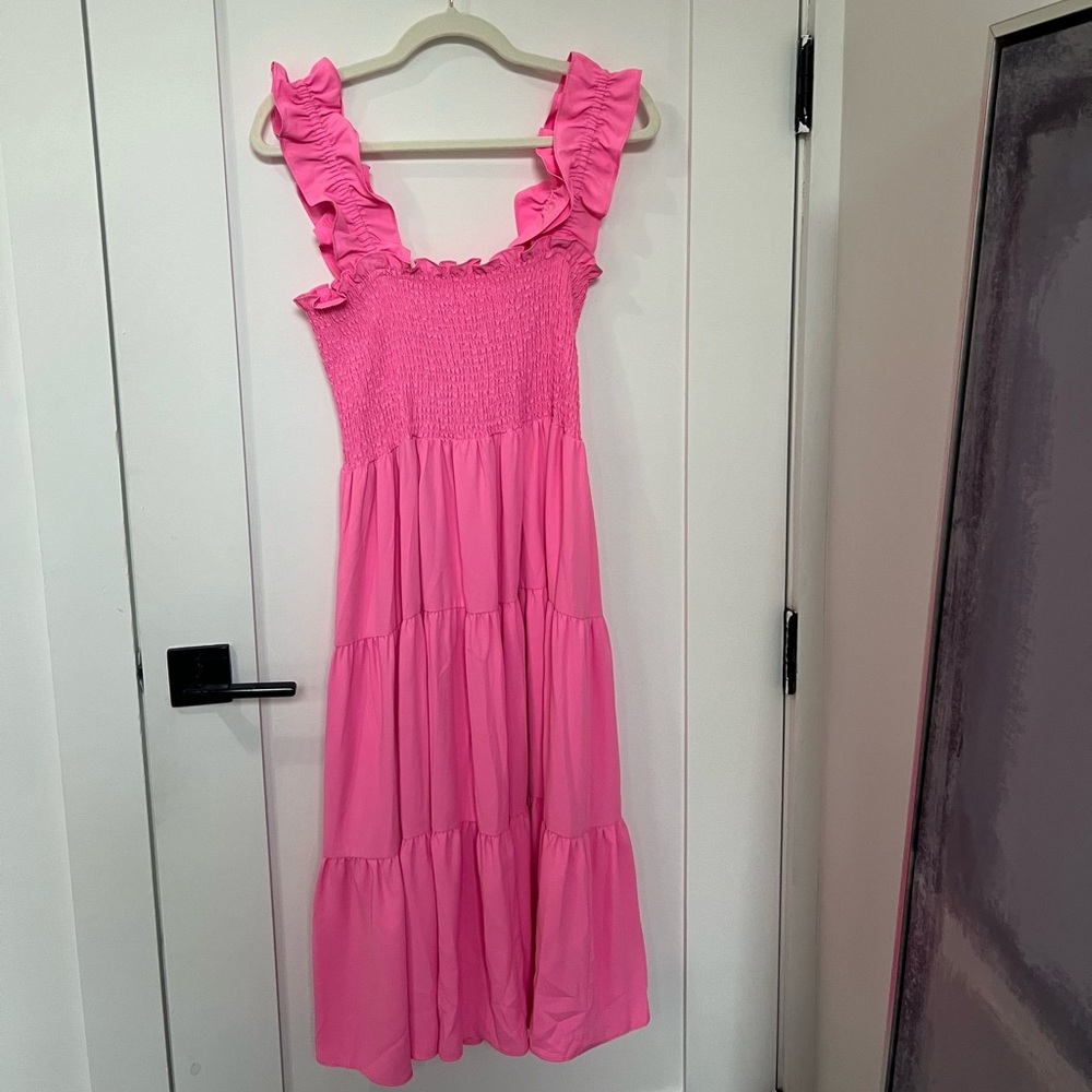 Amanda Uprichard Pink Midi Dress